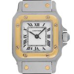 Cartier Santos 0902 (1999) - Wit wijzerplaat 24mm Goud/Staal (1/6)