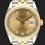 Rolex Datejust 36 126233 (2019) - Champagne dial 36 mm Gold/Steel case (3/8)