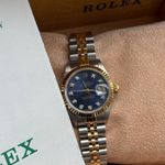 Rolex Lady-Datejust 69173 (1991) - Blue dial 26 mm Gold/Steel case (2/8)
