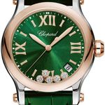 Chopard Happy Sport 278582-6005 (2025) - Groen wijzerplaat 36mm Staal (1/1)