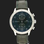 IWC Portuguese Chronograph IW371430 (2005) - Groen wijzerplaat 41mm Staal (3/8)