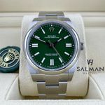 Rolex Oyster Perpetual 41 124300 (2023) - Green dial 41 mm Steel case (1/4)