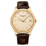 Patek Philippe Calatrava 5227J-001 (Onbekend (willekeurig serienummer)) - Champagne wijzerplaat 39mm Geelgoud (1/1)