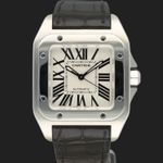 Cartier Santos 100 W20106X8 (2008) - Wit wijzerplaat 33mm Staal (2/8)