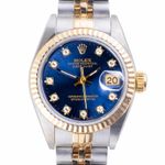 Rolex Lady-Datejust 69173 (1993) - Blue dial 26 mm Gold/Steel case (3/8)