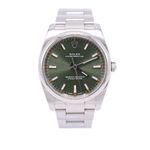 Rolex Oyster Perpetual 114200 (Unknown (random serial)) - Green dial 34 mm Steel case (1/5)