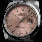 Rolex Datejust 36 116200 (2016) - Roze wijzerplaat 36mm Staal (3/8)
