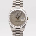 Rolex Day-Date 36 18239 (1991) - Champagne dial 36 mm White Gold case (1/8)
