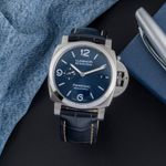 Panerai Luminor Marina PAM01313 (Unknown (random serial)) - Blue dial 44 mm Steel case (1/8)
