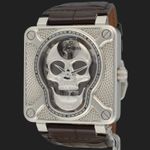 Bell & Ross BR 01 BR01-SKULL-SK (2018) - Zilver wijzerplaat 46mm Staal (1/8)