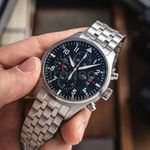 IWC Pilot Chronograph IW377704 (Onbekend (willekeurig serienummer)) - Zwart wijzerplaat 43mm Staal (3/8)