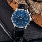 IWC Portuguese Chronograph IW371606 (Unknown (random serial)) - Blue dial 41 mm Steel case (1/8)