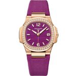 Patek Philippe Nautilus 7010R-013 (2023) - Purple dial 32 mm Rose Gold case (1/8)