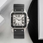 Cartier Santos 100 W20121U2 (Onbekend (willekeurig serienummer)) - Zilver wijzerplaat 38mm Staal (1/8)