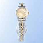 Rolex Lady-Datejust 69173 (1991) - Champagne wijzerplaat 26mm Goud/Staal (2/8)