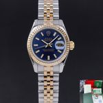 Rolex Lady-Datejust 179173 (2005) - Blue dial 26 mm Gold/Steel case (1/8)