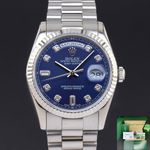 Rolex Day-Date 36 118239 (2001) - Blauw wijzerplaat 36mm Witgoud (1/8)