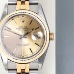 Rolex Datejust 36 16233 (1995) - Champagne wijzerplaat 36mm Goud/Staal (5/8)