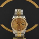 Rolex Datejust 36 116233 (2008) - Gold dial 36 mm Gold/Steel case (1/7)