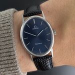 Omega Genève 511.416 (1972) - Blue dial 27 mm Gold/Steel case (2/8)