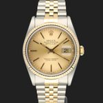 Rolex Datejust 36 16233 (1996) - Champagne dial 36 mm Gold/Steel case (2/8)