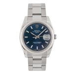 Rolex Oyster Perpetual Date 115234 (Unknown (random serial)) - Blue dial 34 mm Steel case (1/5)