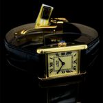 Cartier Tank Vermeil 5057001 (Unknown (random serial)) - Yellow dial 20 mm Silver case (8/8)
