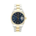 Rolex Oyster Perpetual Date 15223 (1990) - Blue dial 34 mm Gold/Steel case (1/5)