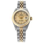 Rolex Lady-Datejust 69173 (1991) - Champagne wijzerplaat 26mm Goud/Staal (1/6)