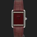 Cartier Tank WSTA0054 (2021) - Red dial 26 mm Steel case (3/8)