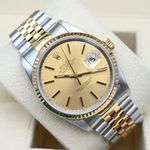 Rolex Datejust 36 16233 (1991) - Champagne wijzerplaat 36mm Goud/Staal (1/6)