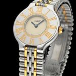 Cartier 21 Must de Cartier W10051F4 (1991) - Silver dial 28 mm Gold/Steel case (7/8)