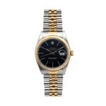 Rolex Datejust 36 16013 (Unknown (random serial)) - Black dial 36 mm Gold/Steel case (2/6)