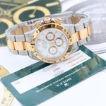Rolex Daytona 16523 (Unknown (random serial)) - White dial 40 mm Gold/Steel case (1/8)