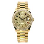 Rolex Day-Date 36 128348RBR (2022) - Diamant wijzerplaat 36mm Geelgoud (2/8)