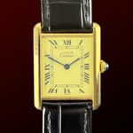 Cartier Tank 590005 (1990) - Champagne wijzerplaat 23mm Goud/Staal (1/8)