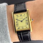 Cartier Tank 590005 (1990) - Champagne wijzerplaat 23mm Goud/Staal (2/8)