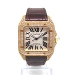 Cartier Santos 100 2657 (Unknown (random serial)) - Silver dial 38 mm Yellow Gold case (4/6)