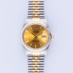 Rolex Datejust 36 16013 (1987) - Champagne wijzerplaat 36mm Goud/Staal (3/7)