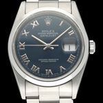 Rolex Datejust 36 16200 (1995) - Blauw wijzerplaat 36mm Staal (1/8)