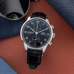 IWC Portuguese Chronograph IW371609 (Unknown (random serial)) - Black dial 41 mm Steel case (1/8)