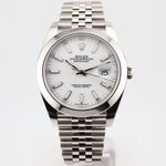 Rolex Datejust 41 126300 (2023) - Wit wijzerplaat 41mm Staal (1/8)