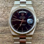 Rolex Day-Date Oysterquartz 19018 (1978) - Black dial 36 mm Yellow Gold case (3/8)