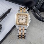 Cartier Panthère 83949 (1990) - Champagne wijzerplaat 27mm Goud/Staal (1/8)
