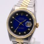 Rolex Datejust 36 16233 (1994) - Blue dial 36 mm Gold/Steel case (7/8)