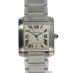 Cartier Tank Française W51002Q3 (Unknown (random serial)) - White dial 28 mm Steel case (1/5)