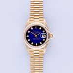 Rolex Lady-Datejust 69178 (1988) - Blue dial 26 mm Yellow Gold case (3/8)
