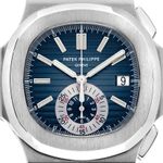 Patek Philippe Nautilus 5980/1A-001 (2008) - Blauw wijzerplaat 41mm Staal (1/6)