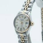 Rolex Oyster Perpetual Lady Date 6517 (1969) - Silver dial 26 mm Gold/Steel case (4/8)