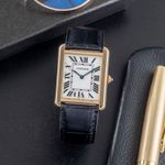 Cartier Tank Solo W1018855 (Unknown (random serial)) - Silver dial 27 mm Yellow Gold case (1/8)